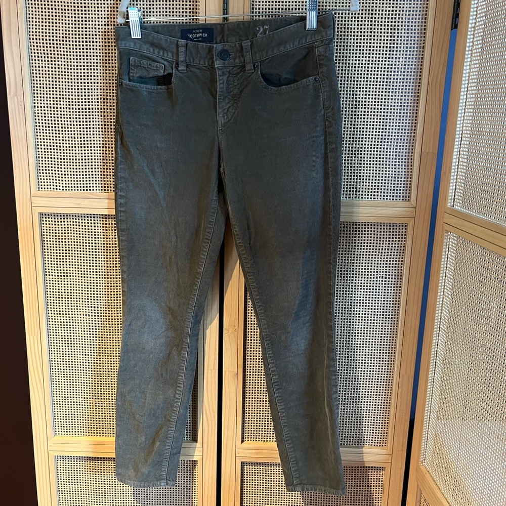 JCrew Toothpick Corduroy Pants, Women’s 27